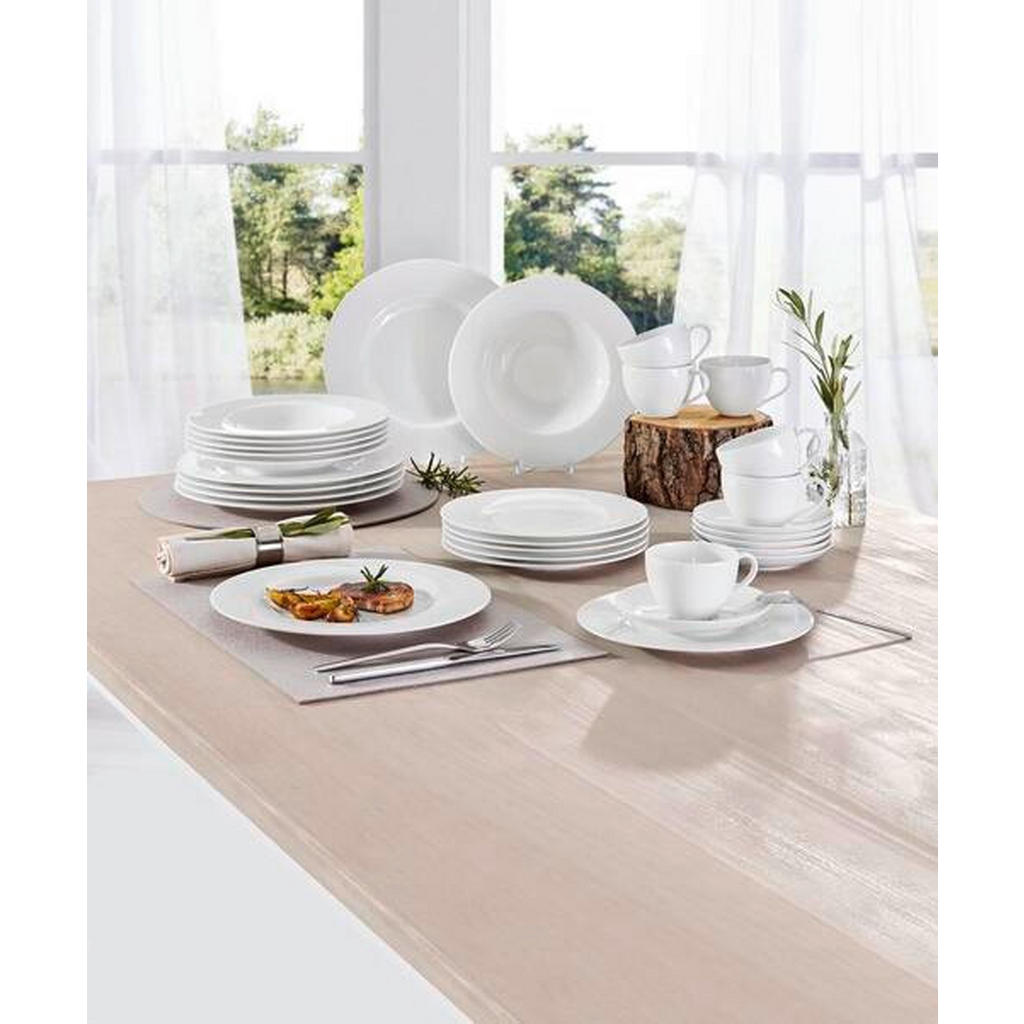 Thumbnail - Villeroy & Boch Kombiservice Basic White, Weiß, Keramik, 30-teilig, Uni, 39.4x33.8x39.4 cm, Essen & Trinken, Geschirr, G...