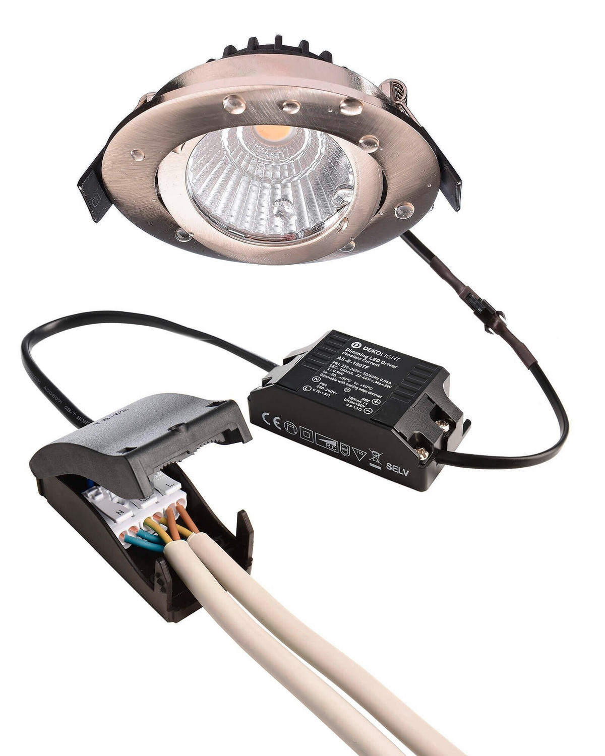LED-EINBAUSPOT 8,2/8,2/4,1 cm   - Nickelfarben, KONVENTIONELL, Metall (8,2/8,2/4,1cm)
