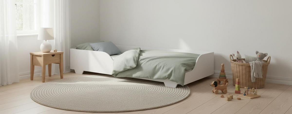 PODLAHOVÁ POSTEĽ 90/200 cm,  - biela, Modern, drevo (90/200cm) - MID.YOU