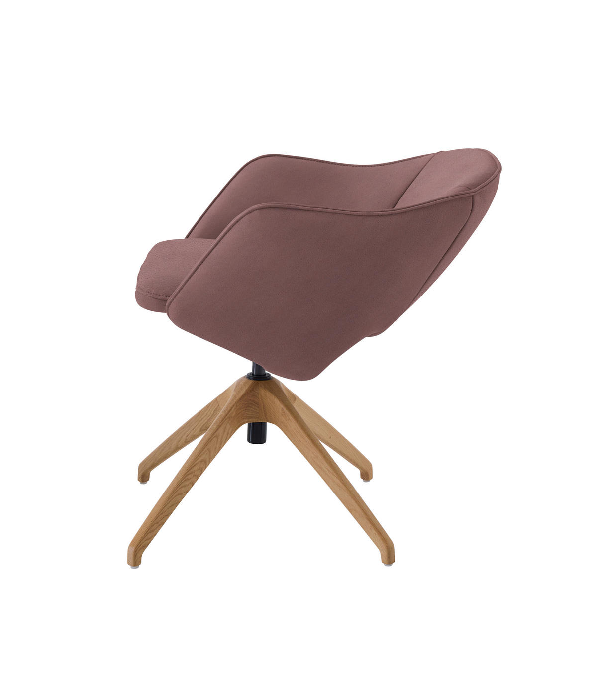 ARMLEHNSTUHL  in Echtleder naturbelassen  - Wildeiche/Pflaume, Design, Leder/Holz (63/74-90/57-73cm) - Koinor