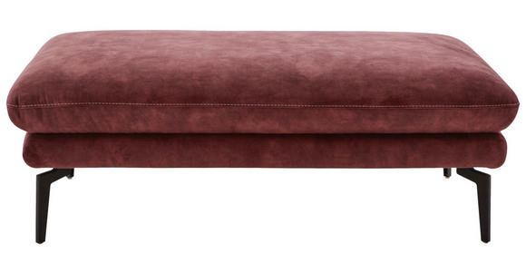 3-SITZER-SOFA in Velours Dunkelrot  - Beige/Schwarz, Design, Textil/Metall (222/89/104cm) - Dieter Knoll