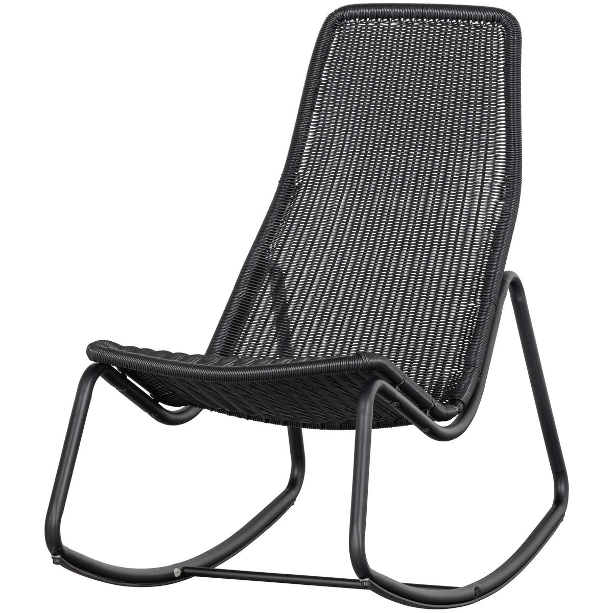 SCHAUKELSTUHL in beschichtet Schwarz  - Schwarz, Design, Textil/Metall (51/97/95cm) - Livetastic