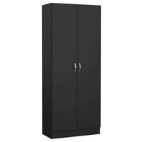 DREHTÜRENSCHRANK 69,2/170,4/34,6 cm 2-türig Schwarz  - Silberfarben/Schwarz, Basics, Holzwerkstoff/Metall (69,2/170,4/34,6cm) - MID.YOU