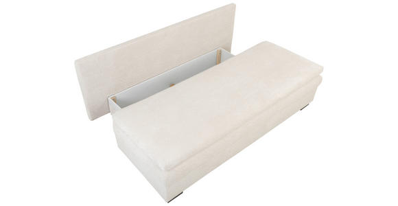 SCHLAFSOFA Struktur Creme  inkl. Rückenkissen, Armlehnenkissen, Bettkasten, Schlaffunktion, Rücken echt  - Creme/Schwarz, KONVENTIONELL, Kunststoff/Textil (195/93/83cm) - Carryhome