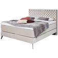 BOXSPRINGBETT 160/200 cm  in Beige  - Beige/Graphitfarben, Design, Textil/Metall (160/200cm) - Xora