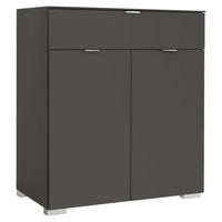 KOMMODE , 80/96/40 cm, 1 Schublade(n)  - Anthrazit/Alufarben, Holzwerkstoff/Kunststoff (80/96/40cm) - Moderano