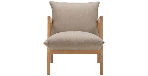 SESSEL Webstoff Hellbraun - Hellbraun/Eichefarben, Design, Holz/Textil (65/80/85cm) - Carryhome