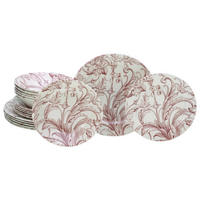 SERVIS Venecia Blue 18 delar  - vit/gammelrosa, Basics, keramik (31/30/32cm) - Creatable