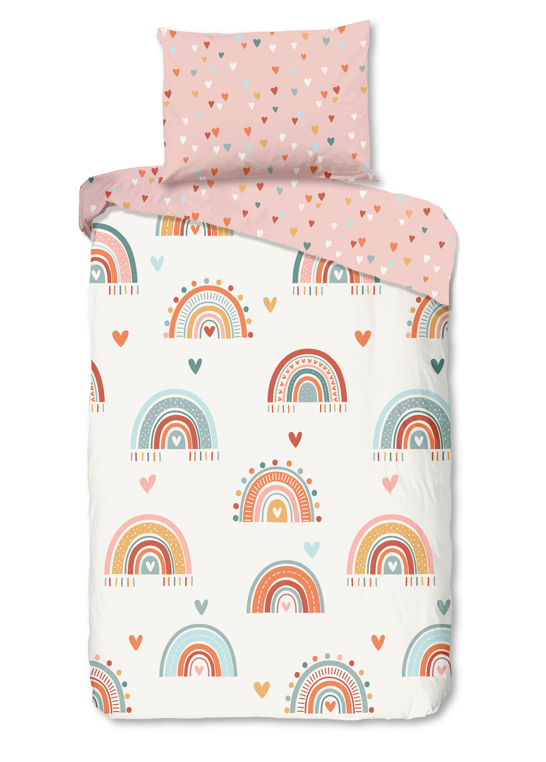 KINDERBETTWÄSCHE 140/200 cm  - Hellrosa/Weiß, Trend, Textil (140/200cm)