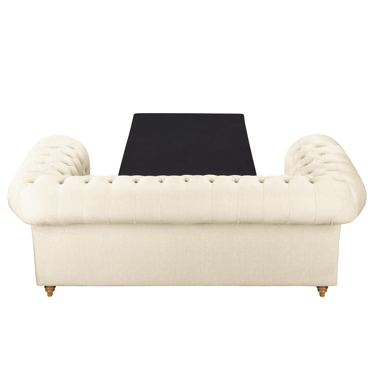 SCHLAFSOFA Mikrofaser Creme Armteil links, Armteil rechts  - Creme/Braun, Design, Holz/Textil (190/74/91cm) - P & B
