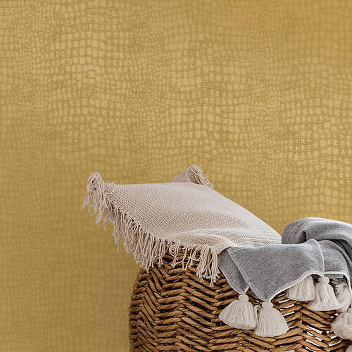 VLIESTAPETE - Goldfarben, Basics, Papier/Kunststoff (52/1000cm)