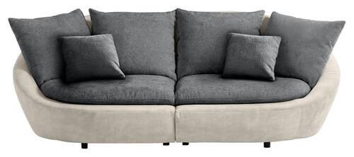 BIGSOFA in Chenille Anthrazit, Beige  - Anthrazit/Beige, Modern, Kunststoff/Textil (280/87/131cm) - Trendmanufaktur