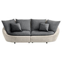 BIGSOFA in Chenille Anthrazit, Beige  - Anthrazit/Beige, Modern, Kunststoff/Textil (280/87/131cm) - Trendmanufaktur