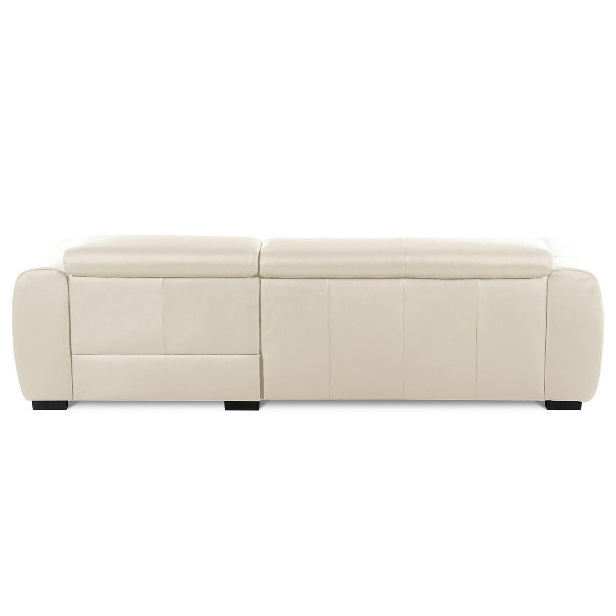 ECKSOFA  Echtleder Creme  - Creme/Schwarz, Design, Leder/Kunststoff (274/177cm) - Livetastic