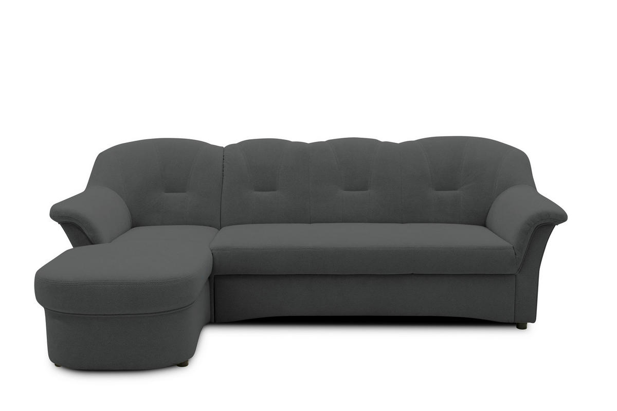 ECKSOFA FLORES FK Dunkelgrau Mikrofaser  - Dunkelgrau/Schwarz, KONVENTIONELL, Kunststoff/Textil (142/231cm) - MID.YOU