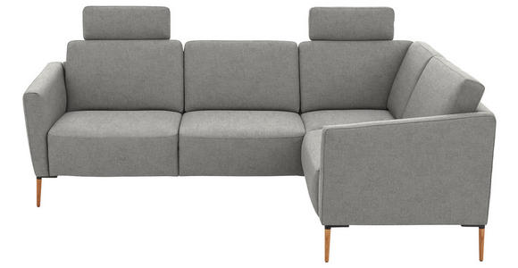 ECKSOFA  in Flachgewebe Hellgrau  238/186 cm  - Eichefarben/Hellgrau, Design, Holz/Textil (238/186cm) - Valnatura