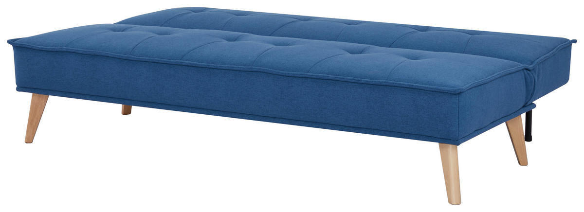 SCHLAFSOFA Webstoff Blau  - Blau/Kieferfarben, Design, Holz/Textil (181/82/85cm) - MID.YOU
