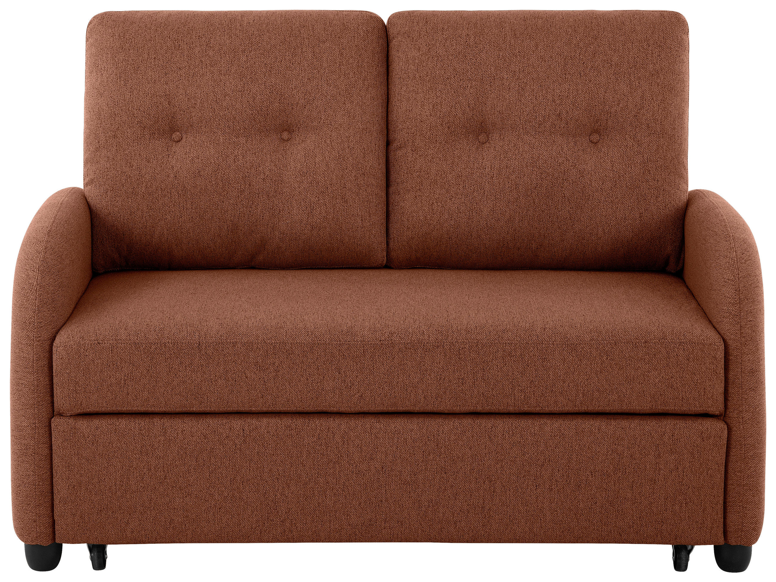 SCHLAFSOFA Leinenoptik Rostfarben  - Rostfarben/Schwarz, Design, Kunststoff/Textil (140/94/95cm) - Livetastic