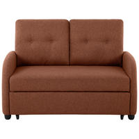 ROZKLADACIA POHOVKA, textil, hrdzavá - čierna/hrdzavá, Design, textil/plast (140/94/95cm) - Livetastic