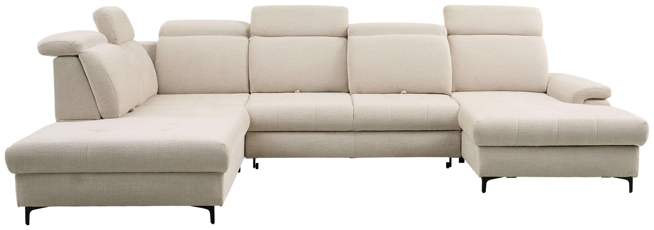 WOHNLANDSCHAFT in Struktur Beige  - Beige, Design, Textil/Metall (270/364/190cm) - Stylife