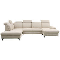 WOHNLANDSCHAFT in Struktur Beige  - Beige, Design, Textil/Metall (270/364/190cm) - Stylife