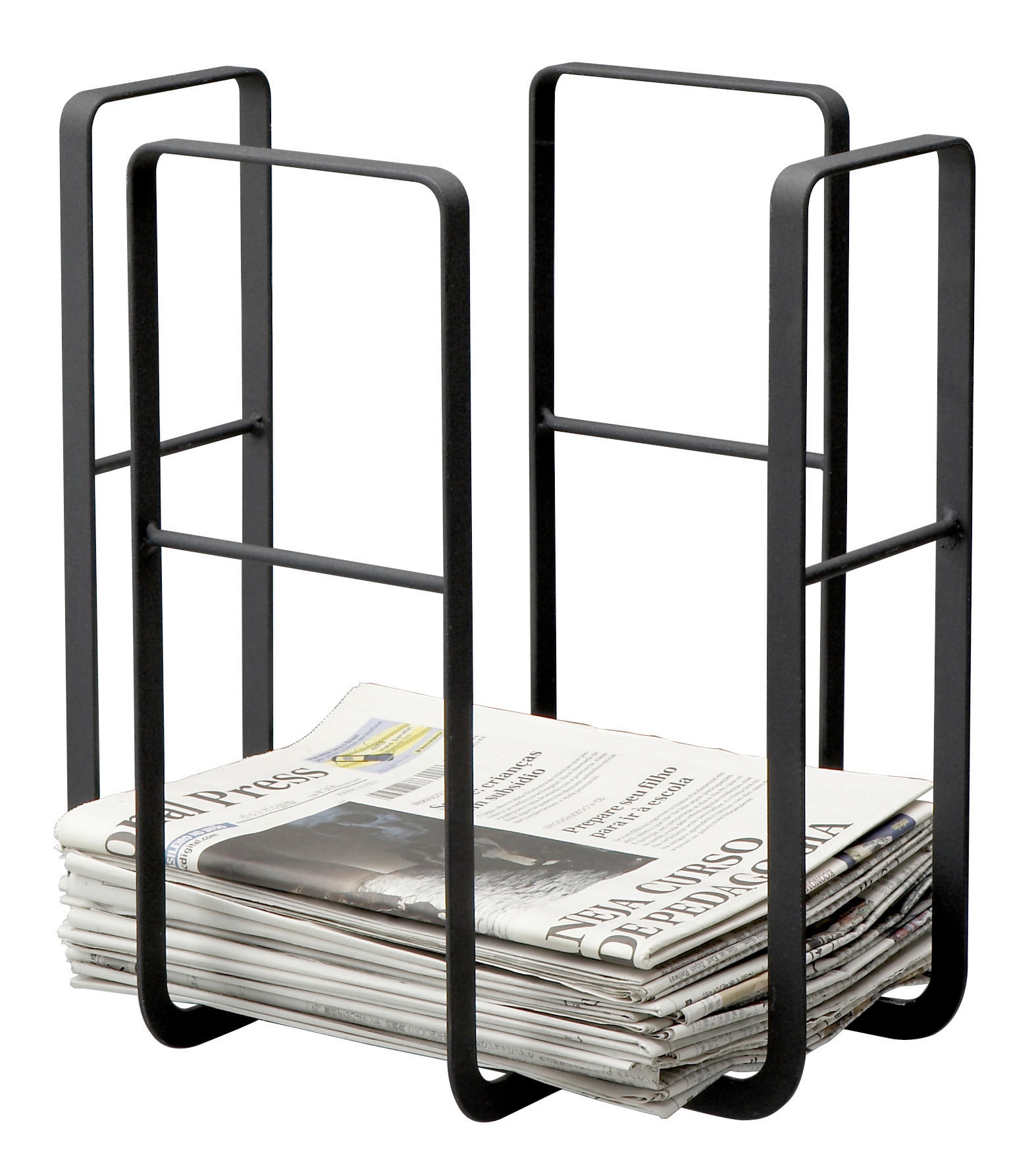 ZEITUNGSSTÄNDER  - Schwarz, Basics, Metall (35/27,5/35cm)