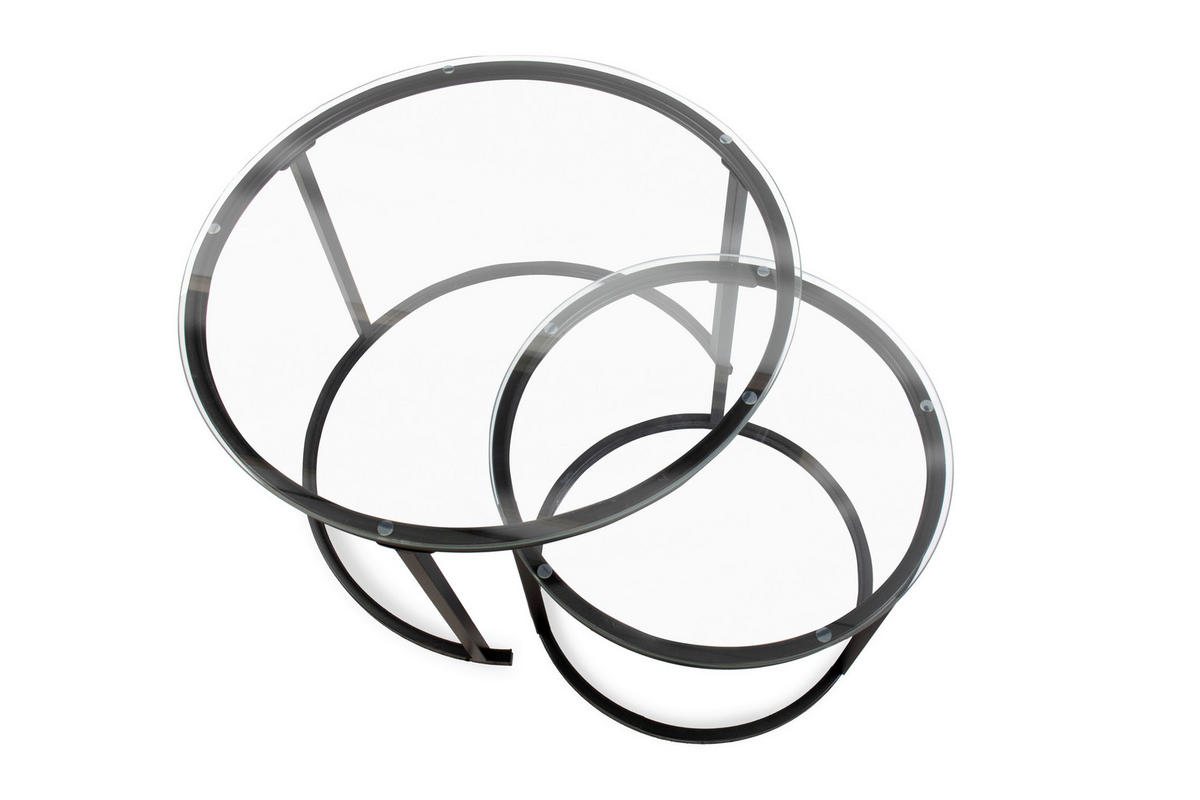 SET KLUB STOLIĆA višebojno, crna, bijela, prozirno  metal, staklo  - bijela/višebojno, Design, staklo/metal (50-70/50-70/38-45cm) - MID.YOU