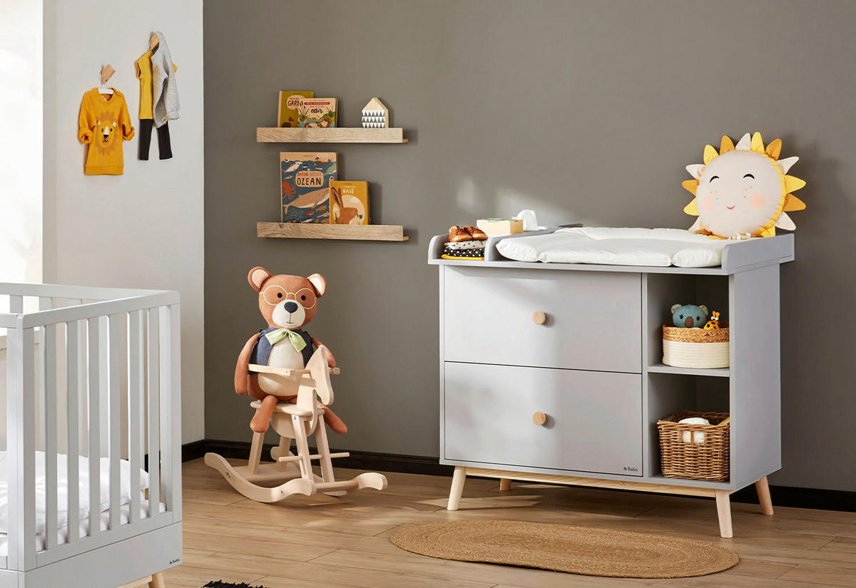 BABYZIMMER DUSK  - Eichefarben/Weiß, Basics, Holzwerkstoff - Pinolino