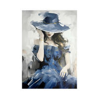 PICTURĂ ÎN ULEI 70/100 cm  - albastru/gri, Basics, textil/material pe bază de lemn (70/100cm) - Monee