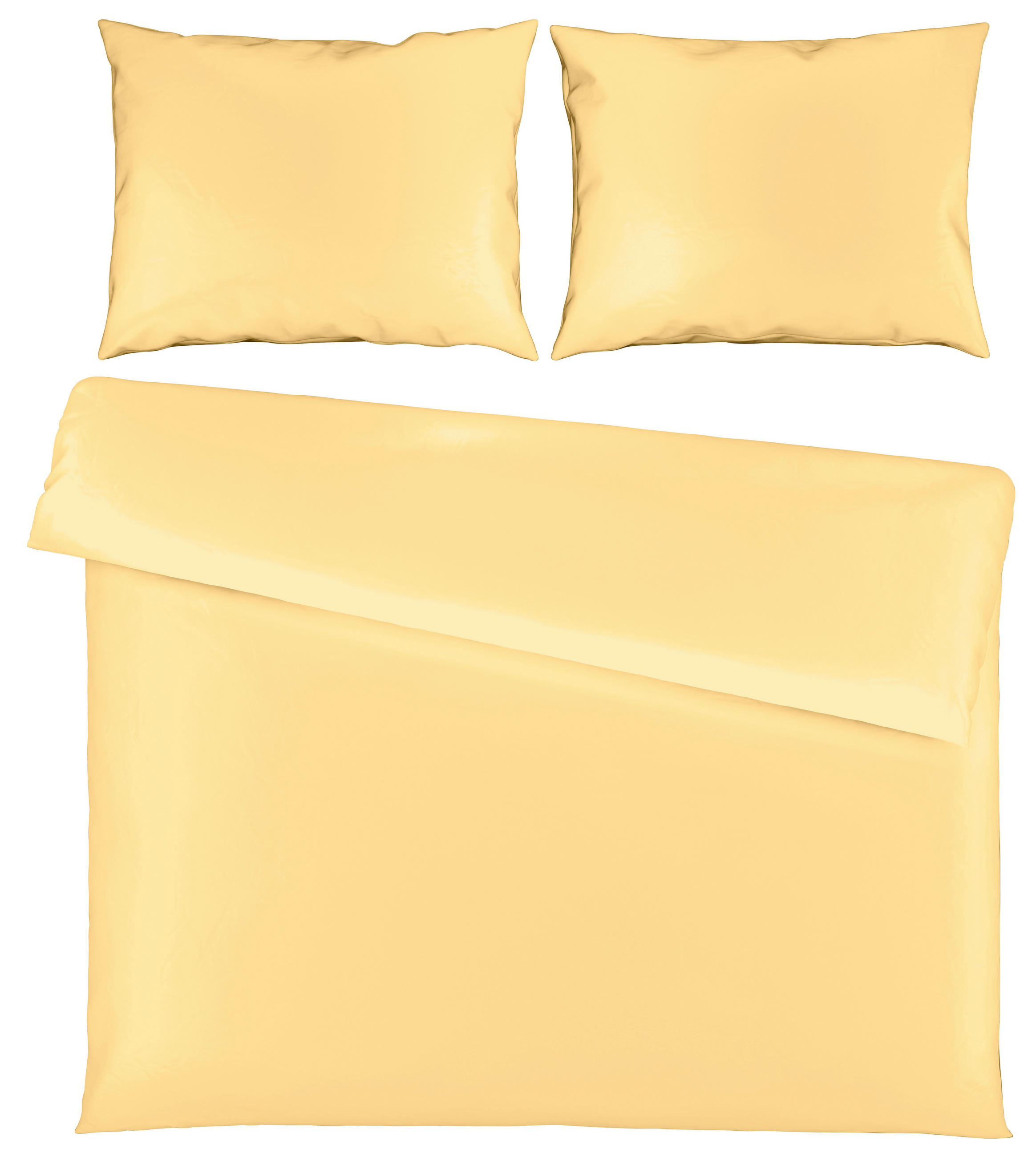 BETTWÄSCHE 2-teilig TANJA Satin 200/200 cm  - Gelb, Basics, Textil (200/200cm) - Novel