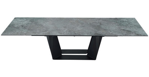 ESSTISCH in Metall, Glas, Keramik 200-300/100/76 cm  - Schwarz/Grau, Design, Glas/Keramik (200-300/100/76cm) - Emilio Belluti