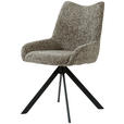 STUHL  in Eisen Chenille Metall, Textil  - Schwarz/Braun, Design, Textil/Metall (55/89/61cm) - Ambia Home