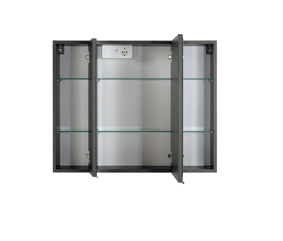 SPIEGELSCHRANK 80/64/20 cm  - Chromfarben/Graphitfarben, KONVENTIONELL, Glas/Holzwerkstoff (80/64/20cm) - Held