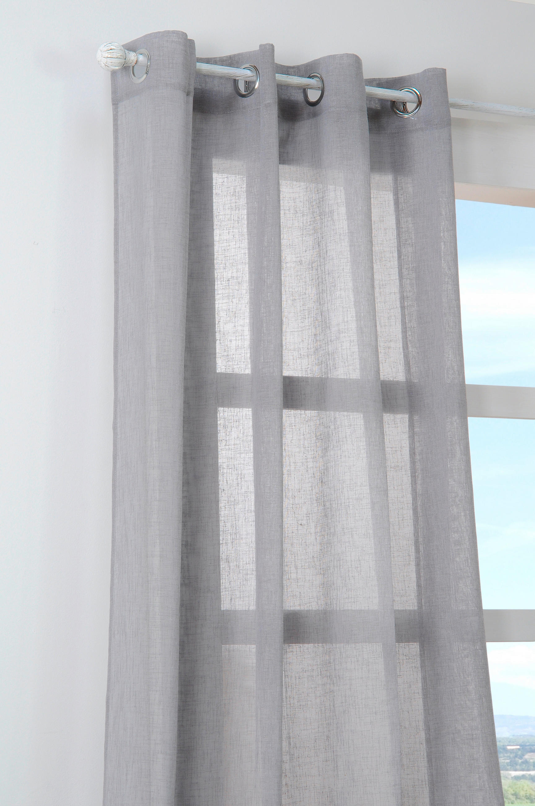 KONČANA ZAVESA     - siva, Basics, tekstil (140/260cm)