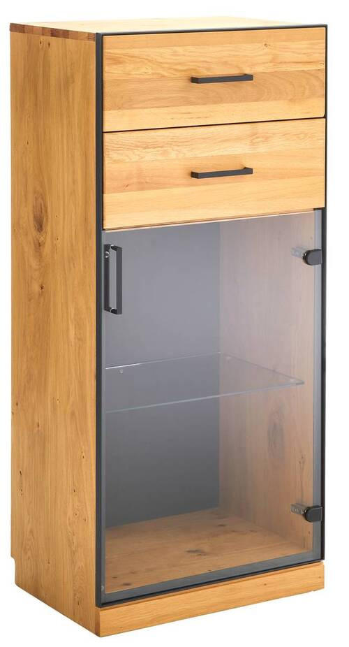 KOMMODE in 55/122/40 cm - Eichefarben/Anthrazit, Natur, Glas/Holz (55/122/40cm) - Linea Natura