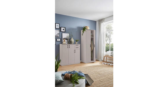 DREHTÜRENSCHRANK  in Kaschmir  - Kaschmir/Schwarz, Basics, Holzwerkstoff/Metall (72/194/54cm) - Xora