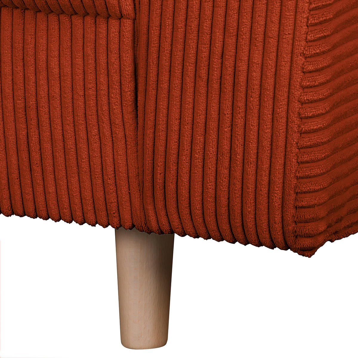 ECKSOFA Ariella Rostfarben Cord  - Rostfarben/Naturfarben, Design, Holz/Textil (161/231cm) - Livetastic