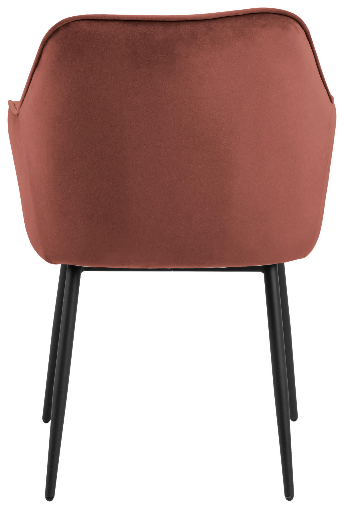 STOL MED ARMSTÖD sammet  - korall/svart, Trend, metall/textil (58/83/55cm)