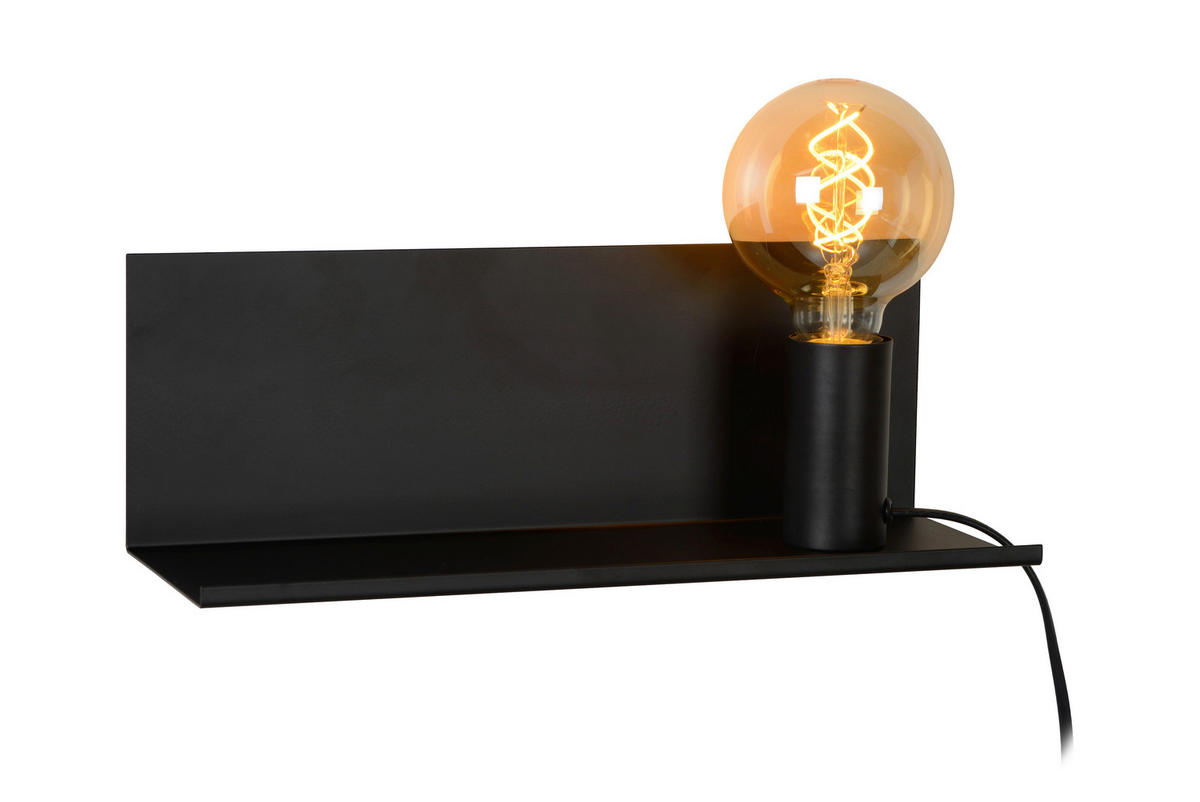 WANDLEUCHTE Sebo 37/12.5/13 cm   - Schwarz, Design, Metall (37/12.5/13cm) - Lucide
