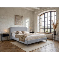 BOXSPRING KREVET    140/200 cm  - prirodne boje/svijetlo siva, Moderno, drvni materijal/tekstil (140/200cm) - MID.YOU