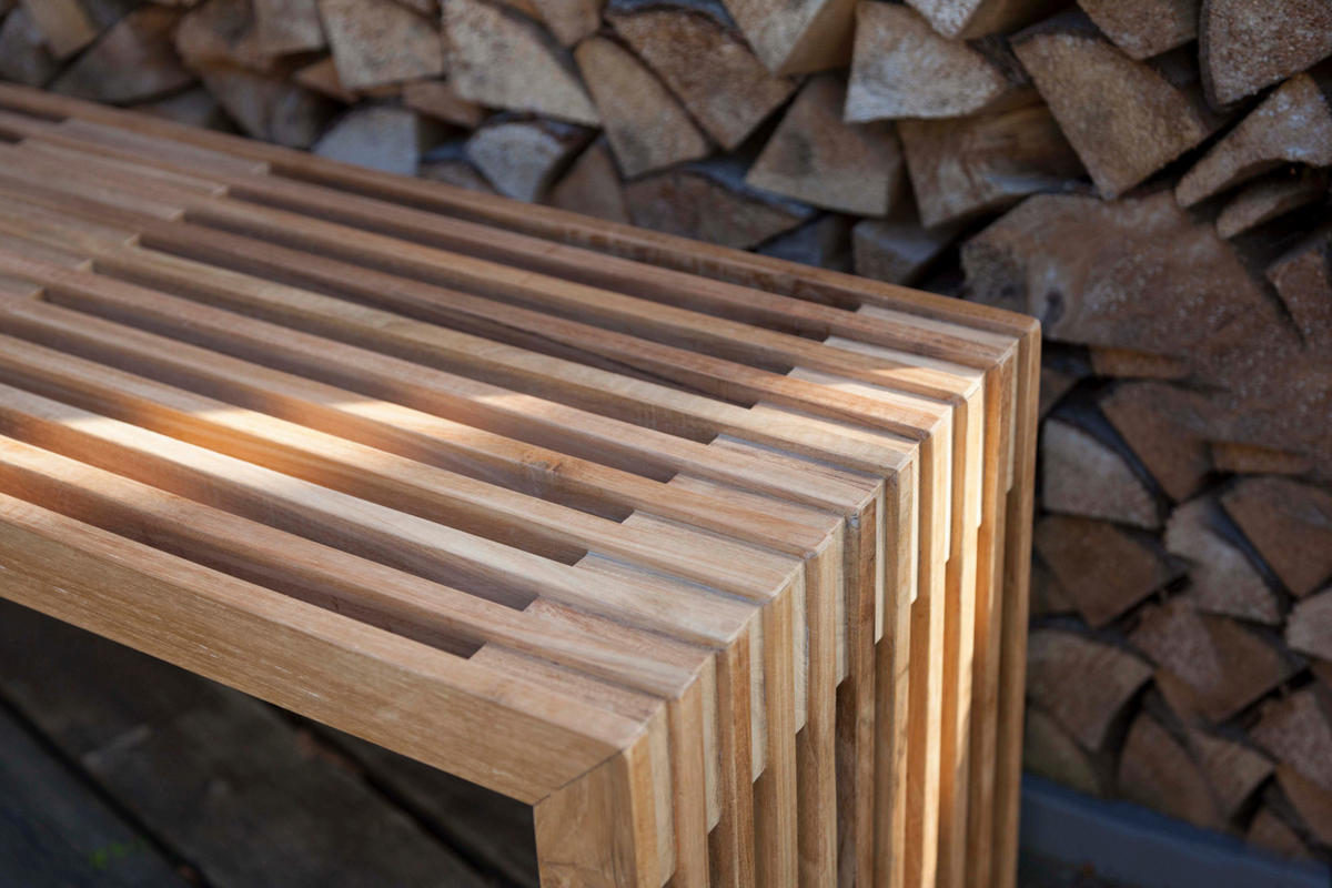 SITZBANK 104/43/35 cm Teakfarben Teakholz vollmassiv  - Teakfarben, KONVENTIONELL, Holz (104/43/35cm) - MID.YOU