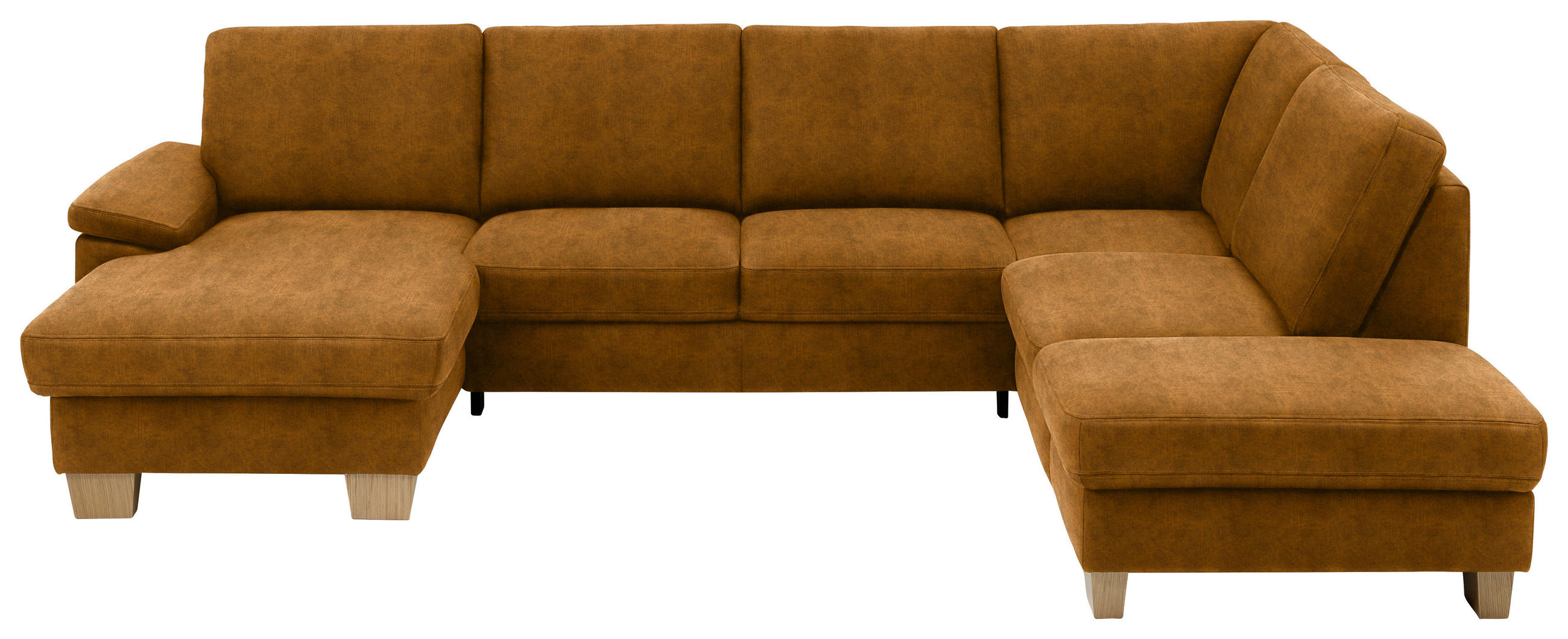 WOHNLANDSCHAFT in Velours Cognac  - Eichefarben/Cognac, Konventionell, Holz/Textil (167/316/235cm) - Beldomo System