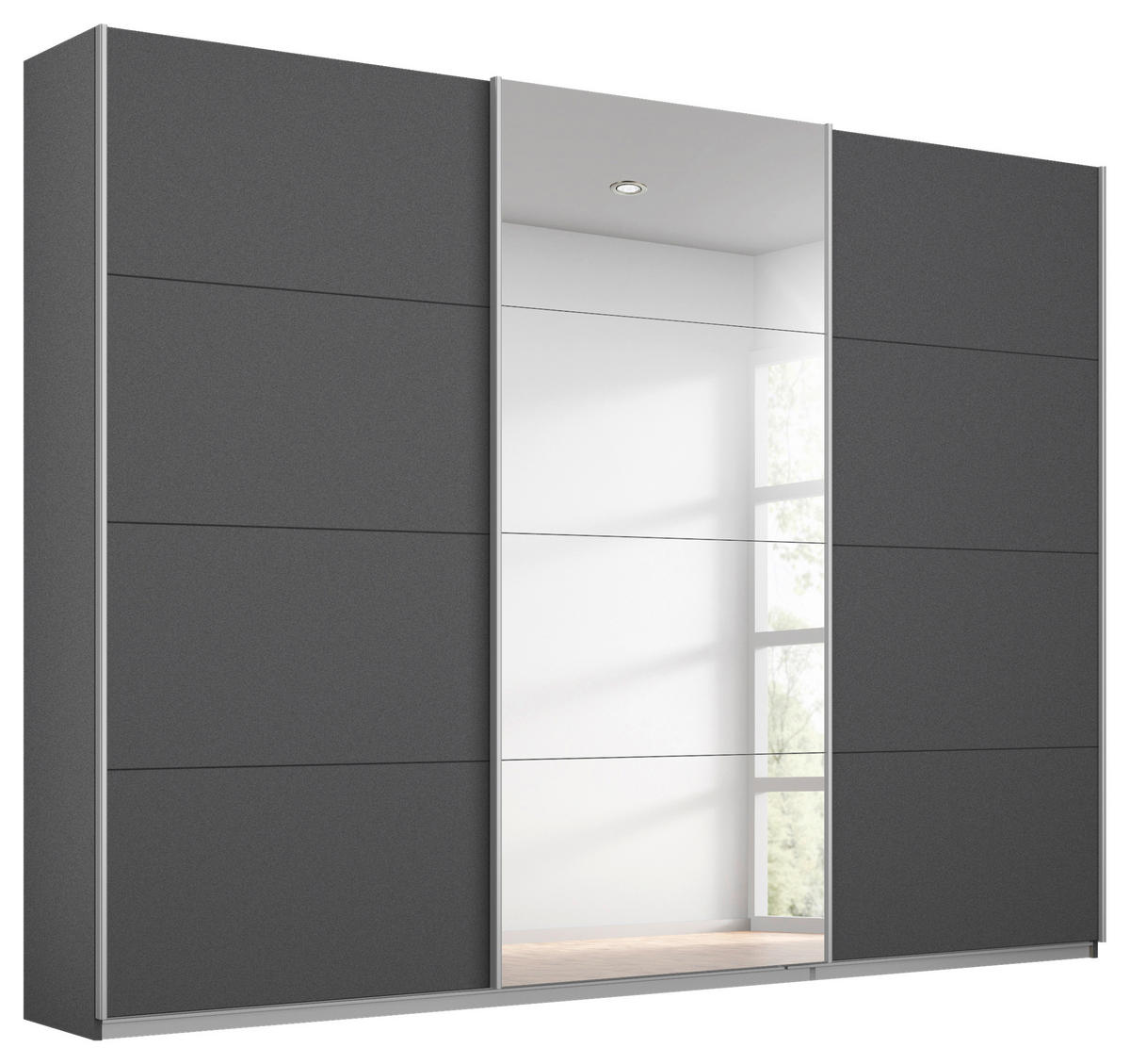 SCHWEBETÜRENSCHRANK 271/229/62 cm 3-türig Grau  - Alufarben/Grau, MODERN, Holzwerkstoff/Metall (271/229/62cm) - Luca Bessoni