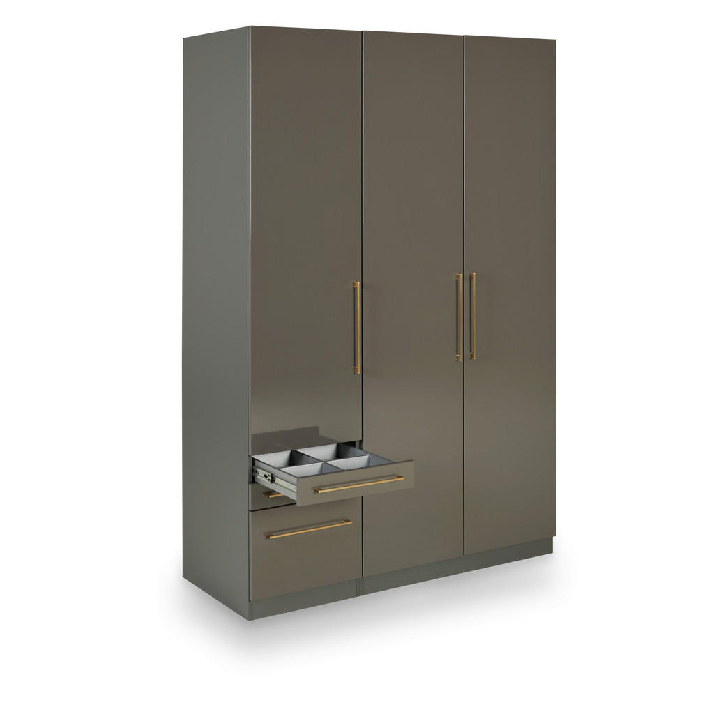Drehtürenschrank mit Schubladen 137cm Unit, Anthrazit
