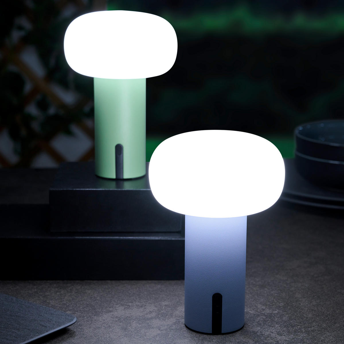PORTABEL LAMPA 13/19 cm   - vit/grön, Trend, metall/glas (13/19cm) - Dieter Knoll