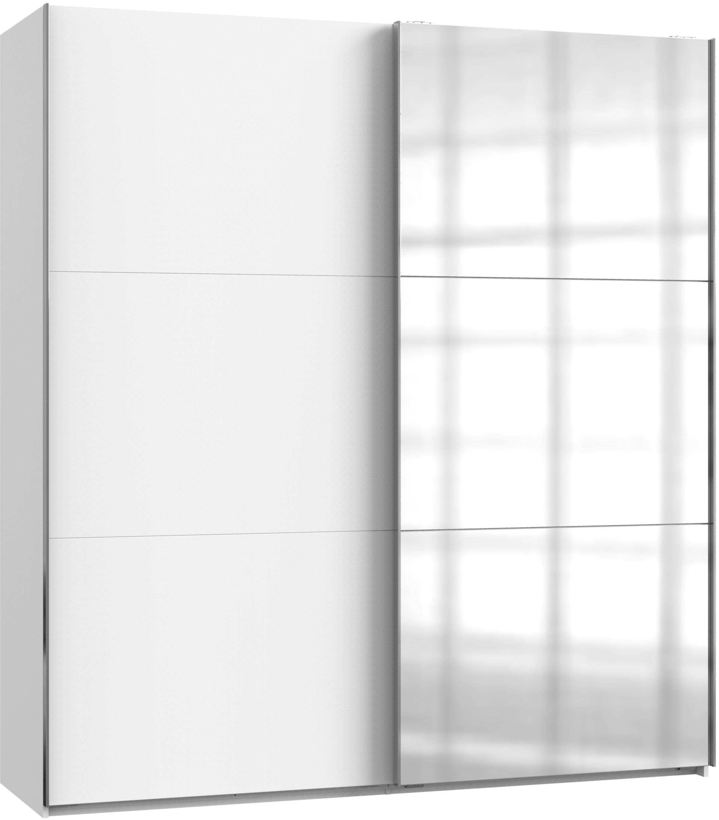 SCHWEBETÜRENSCHRANK 2-türig Weiß  - Chromfarben/Weiß, MODERN (200/216/65cm) - MID.YOU
