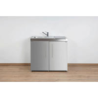 MINIKÜCHE  100/89/60 cm  in Edelstahlfarben  - Edelstahlfarben, Basics, Metall (100/89/60cm)