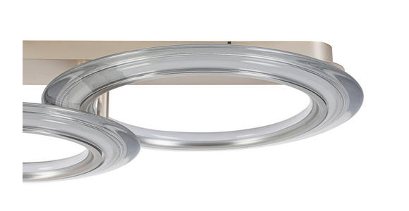 LED-DECKENLEUCHTE 66/45/16 cm   - Chromfarben/Champagner, Design, Kunststoff/Metall (66/45/16cm) - Dieter Knoll