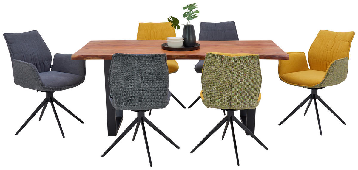 TISCHGESTELL Schwarz  - Schwarz, Design, Metall (78/7,5/72cm) - Valdera