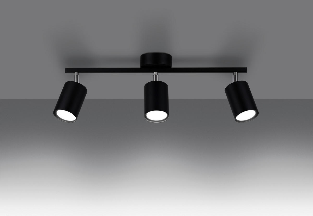 DECKENSTRAHLER LEMMI 46/8/20 cm  - Schwarz, Design, Metall (46/8/20cm)